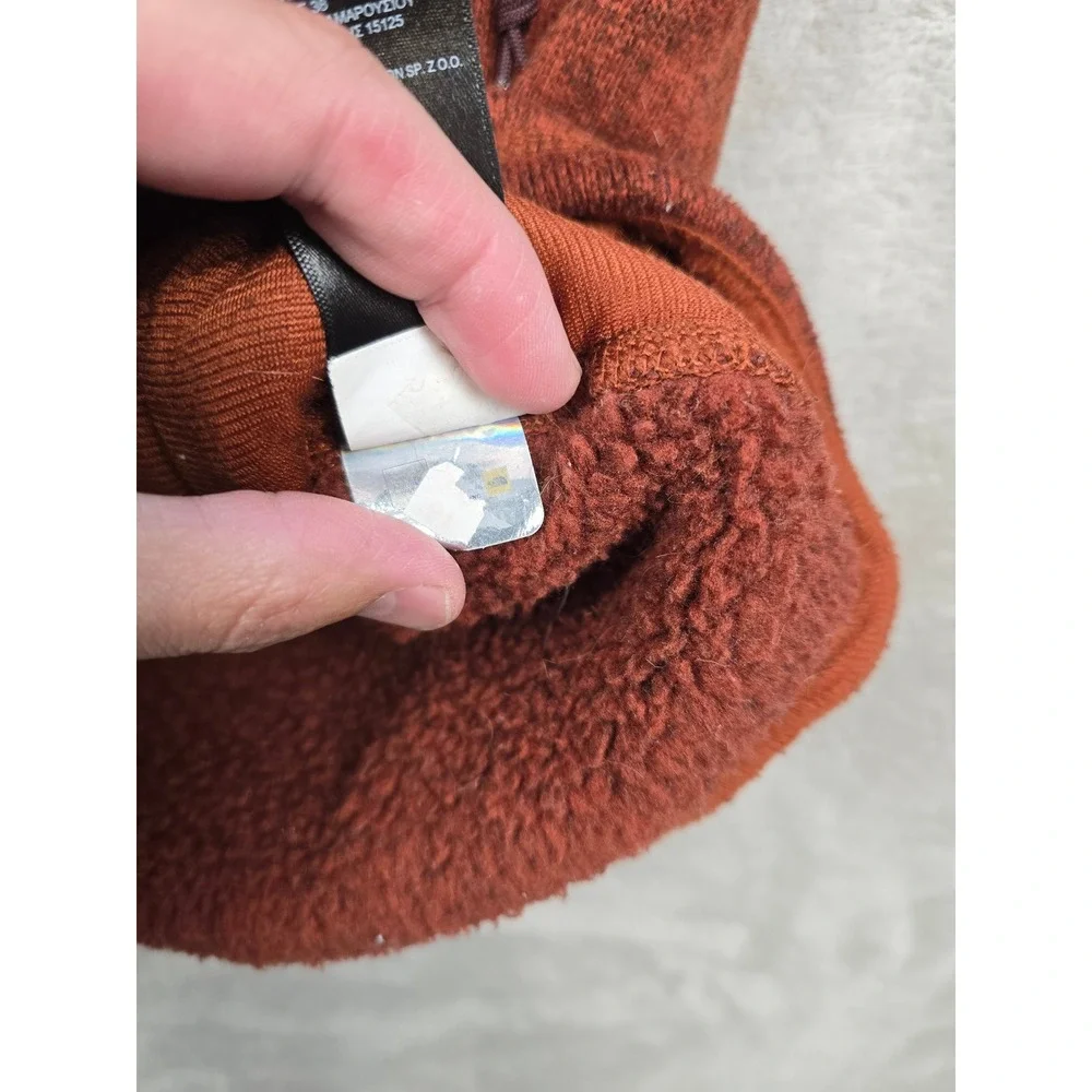 The North Face Fleece Jacket Mens‎ Large Orange Full Zip Sweater Pockets Outdoor
